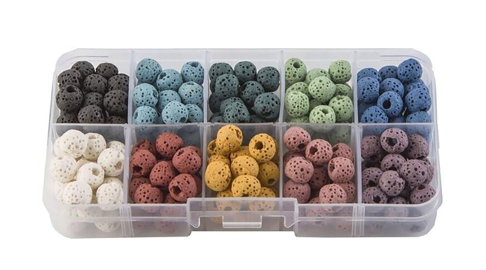 1225 Round Rock Beads Loose Beads Colored Lava Stone Beads Volcanic